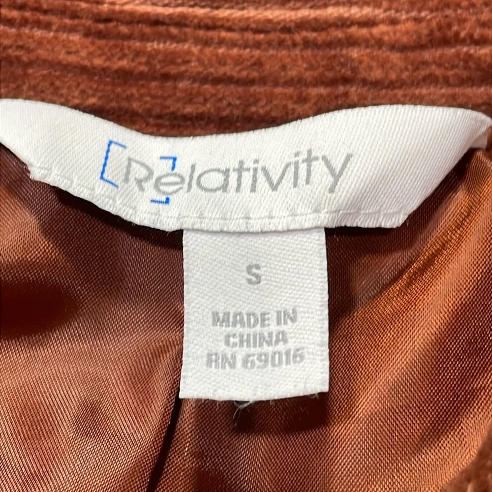 Rust/Brown Corduroy Large Button Swing Jacket Size Small - Picture 10 of 16